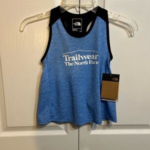 NWT The North Face Girls Tank Top Flash Dry Size S 7/8 Super Sonic Blue